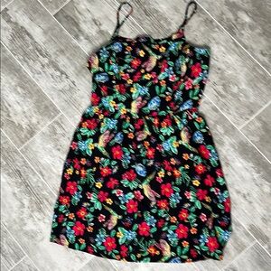 Floral Black Mini Dress